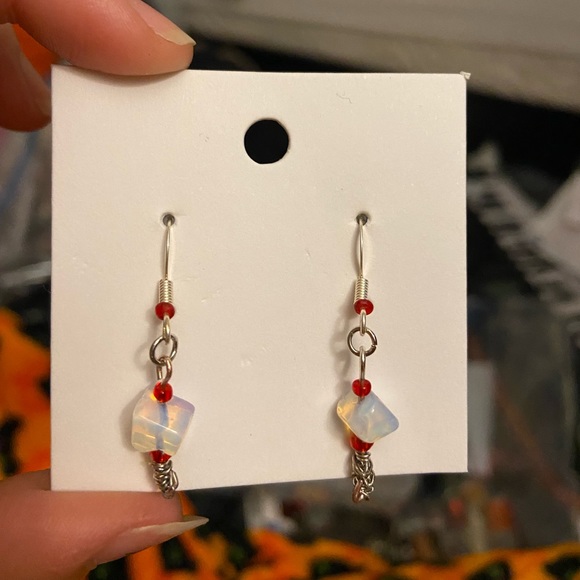 Handmade Glass/Opalite Earrings - Picture 2 of 10